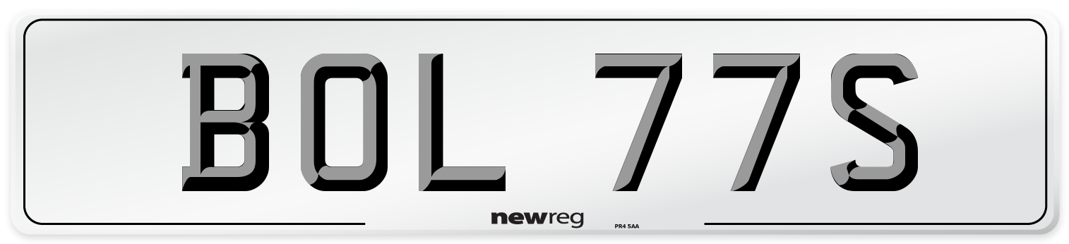 BOL 77S Number Plate from New Reg